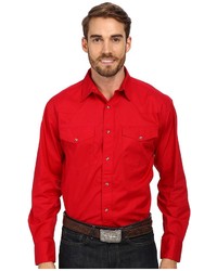 Roper Ls Solid Basic Snap Front Long Sleeve Button Up