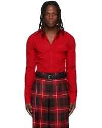 LU'U DAN Red Cotton Poplin Shirt