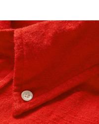 Gant Rugger Button Down Collar Slubbed Cotton Flannel Shirt