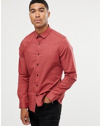 ASOS DESIGN Slim Fit Shirt In Red