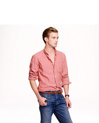 J.Crew Slim Japanese Chambray Shirt In Sunwashed Red