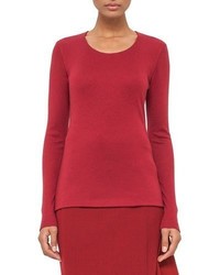 Akris Cashmere Blend Long Sleeve Tee Miracle Berry