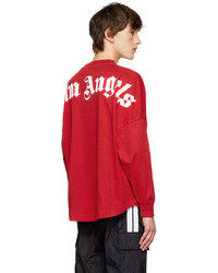 Palm Angels Red Cotton Long Sleeve T Shirt