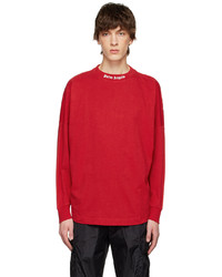 Palm Angels Red Cotton Long Sleeve T Shirt