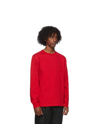 AMI Alexandre Mattiussi Red Jersey Long Sleeve T Shirt