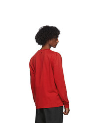 AMI Alexandre Mattiussi Red Jersey Long Sleeve T Shirt
