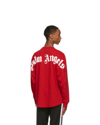 Palm Angels Red Logo Long Sleeve T Shirt