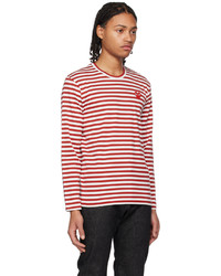 Comme Des Garcons Play Red White Heart Long Sleeve T Shirt