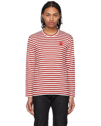 Comme Des Garcons Play Red White Heart Long Sleeve T Shirt