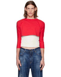 Alled-Martinez Red White Layered Long Sleeve T Shirt