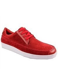 Bravo Agate Sneakers Low Top Red Suede Shoes