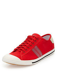Ben Sherman Earl Stripe Canvas Sneaker Red