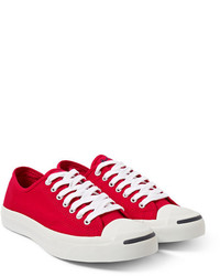 Converse Jack Purcell Woven Tape Trimmed Canvas Sneakers