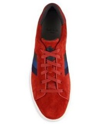 Paul Smith Lawn Carmine Suede Low Top Sneakers