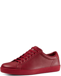 Gucci Leather Low Top Sneaker Red
