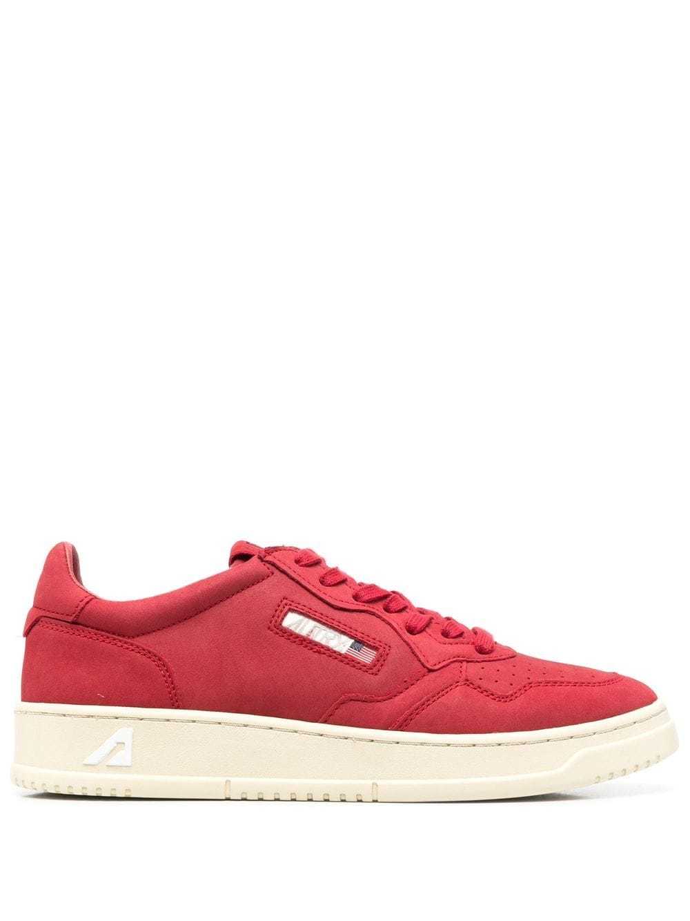 AUTRY Logo Patch Lace Up Sneakers, $144 | farfetch.com | Lookastic