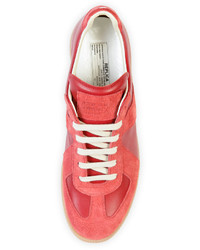 Maison Margiela Replica Leather Low Top Sneaker Red