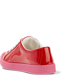 Prada Patent Leather Sneakers Red