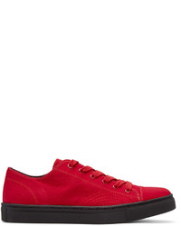 Yohji Yamamoto Red Canvas No 8 Sneakers