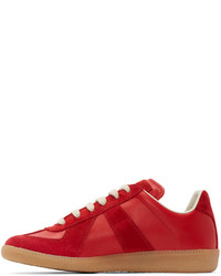 Maison Margiela Red Leather Suede Replica Sneakers
