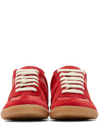 Maison Margiela Red Leather Suede Replica Sneakers