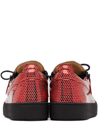 Giuseppe Zanotti Red Metallic Sneakers