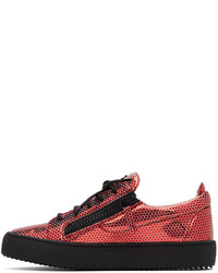 Giuseppe Zanotti Red Metallic Sneakers