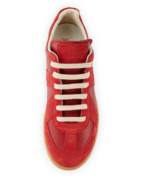 Maison Martin Margiela Replay Leather Low Top Sneaker Red