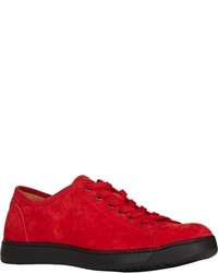 Antonio Maurizi Suede Lace Up Sneakers Red Size 12
