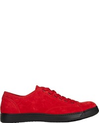 Antonio Maurizi Suede Lace Up Sneakers Red Size 12