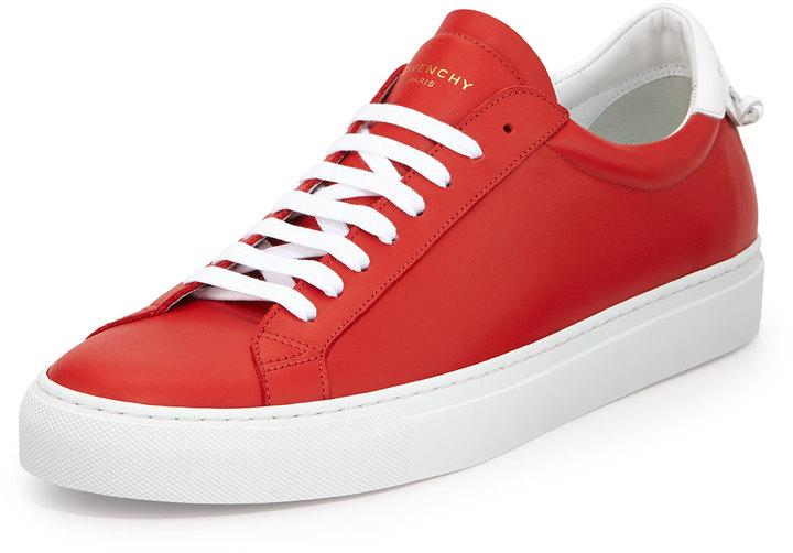 red low top sneakers