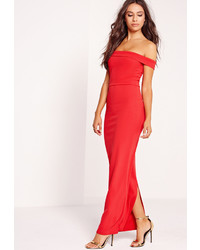 Missguided Bardot Maxi Dress Red