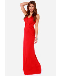 Bariano Sophia Red Mesh Maxi Dress