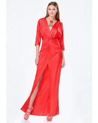 Bebe Silk Twist Knot Maxi Dress