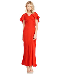 Glamorous Cape Maxi Dress In Red Xs M