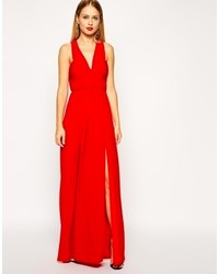 Asos Collection Ruched Cross Strap Maxi Dress