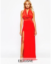 Love Cowl Neck Maxi Dress With Thigh High Split