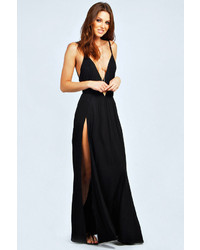 Boohoo Lily Strappy Front Split Maxi Dress