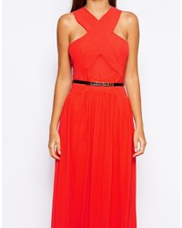 little mistress red maxi dress