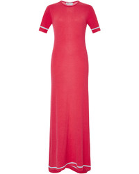 Orley Red Ribbed Cashmere Maxi Dress