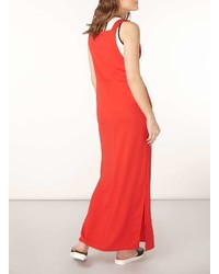 Red Maxi Buckle Pinny Dress