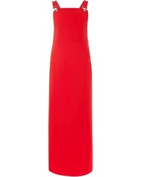 Red Maxi Buckle Pinny Dress