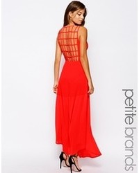 True Decadence Petite Cage Back Maxi Dress Red