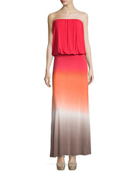 Young Fabulous And Broke Sydney Strapless Maxi Dress Red Orange Ombre