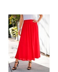 bpc selection Pull On Maxi Skirt In Red Size 18