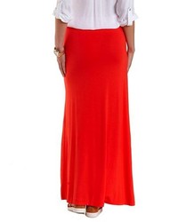 Charlotte Russe High Waisted Front Slit Maxi Skirt