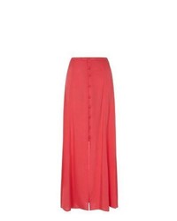 New Look Coral Button Front Maxi Skirt