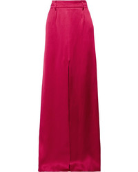 Prada Satin Maxi Skirt Red