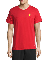 Red Mesh Crew-neck T-shirt