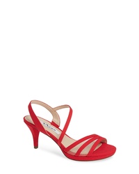 Red Mesh Heeled Sandals